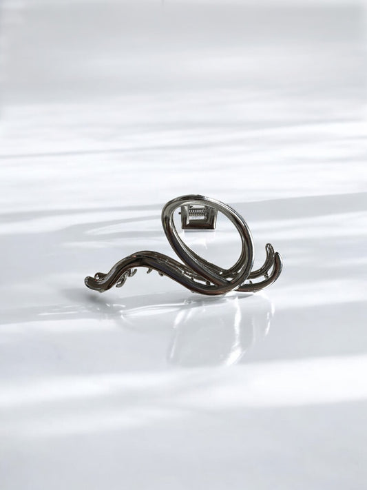 Pince à cheveux argentée