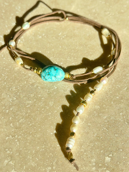 Collier Turquoise & Perles d’eau douce