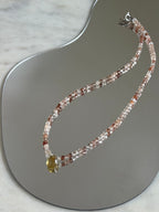 Collana Citrino e Quarzo Fragola — Lo splendore della felicità