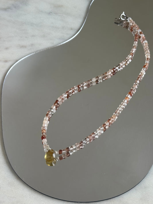 Collier Citrine & Quartz Fraise — L’éclat du bonheur