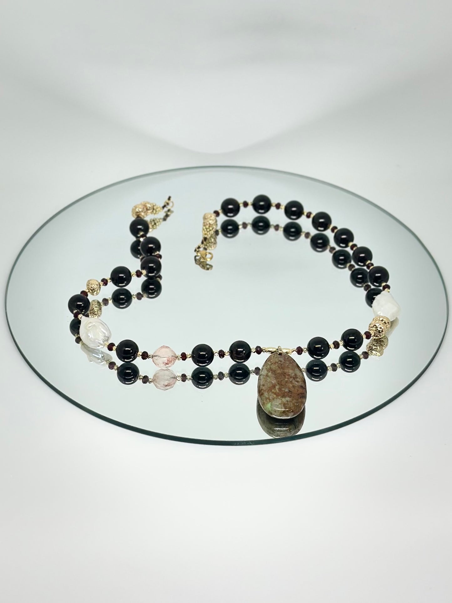 Collier Grenat & Chrysocolle