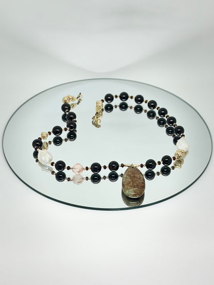 Collier Grenat & Chrysocolle