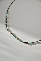 Collier Keishi & Turquoise sur soie