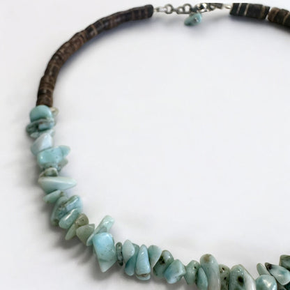 Collier Larimar en pépites