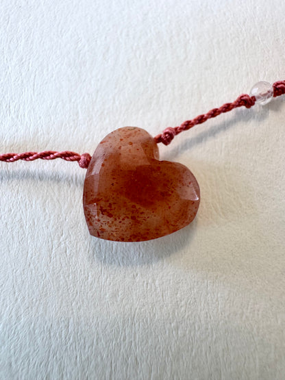 Collier Pierre de soleil sur soie