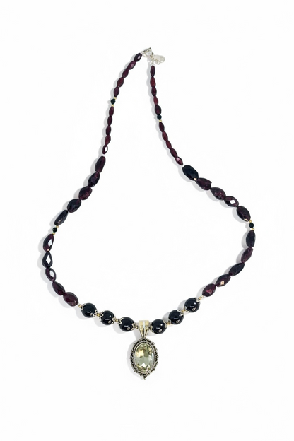 Collier Grenat & Quartz citron