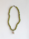 Collana Giada & Perla d'acqua dolce — Il cuore sereno