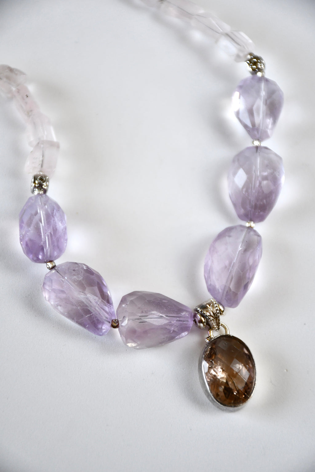 #158 Collana Ametrino, Ametista & Quarzo rosa