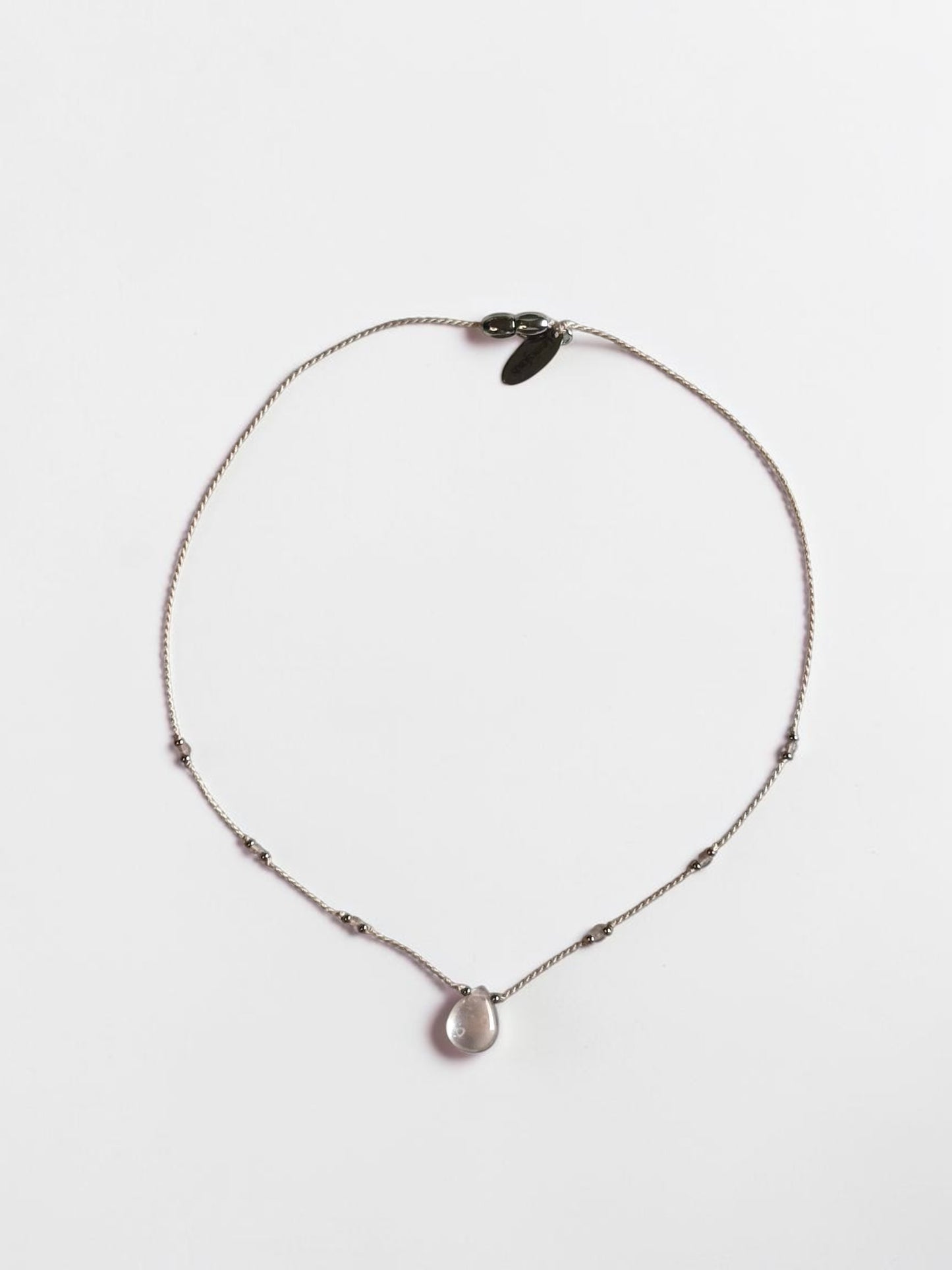 Collier Quartz rose sur soie