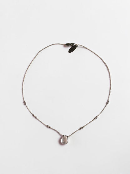 Collier Quartz rose sur soie