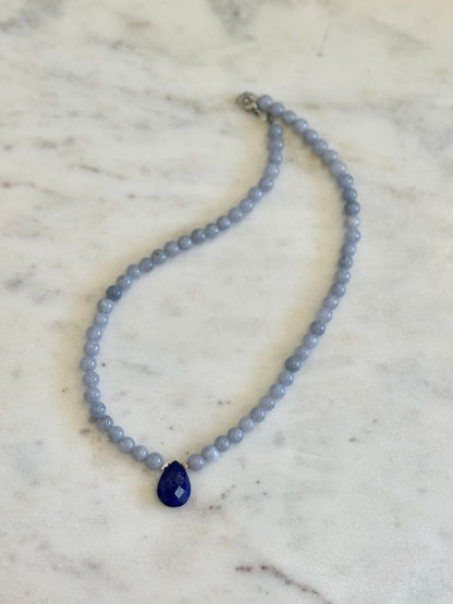 Collier Angélite & Lapis-Lazuli — L’appel du ciel intérieur