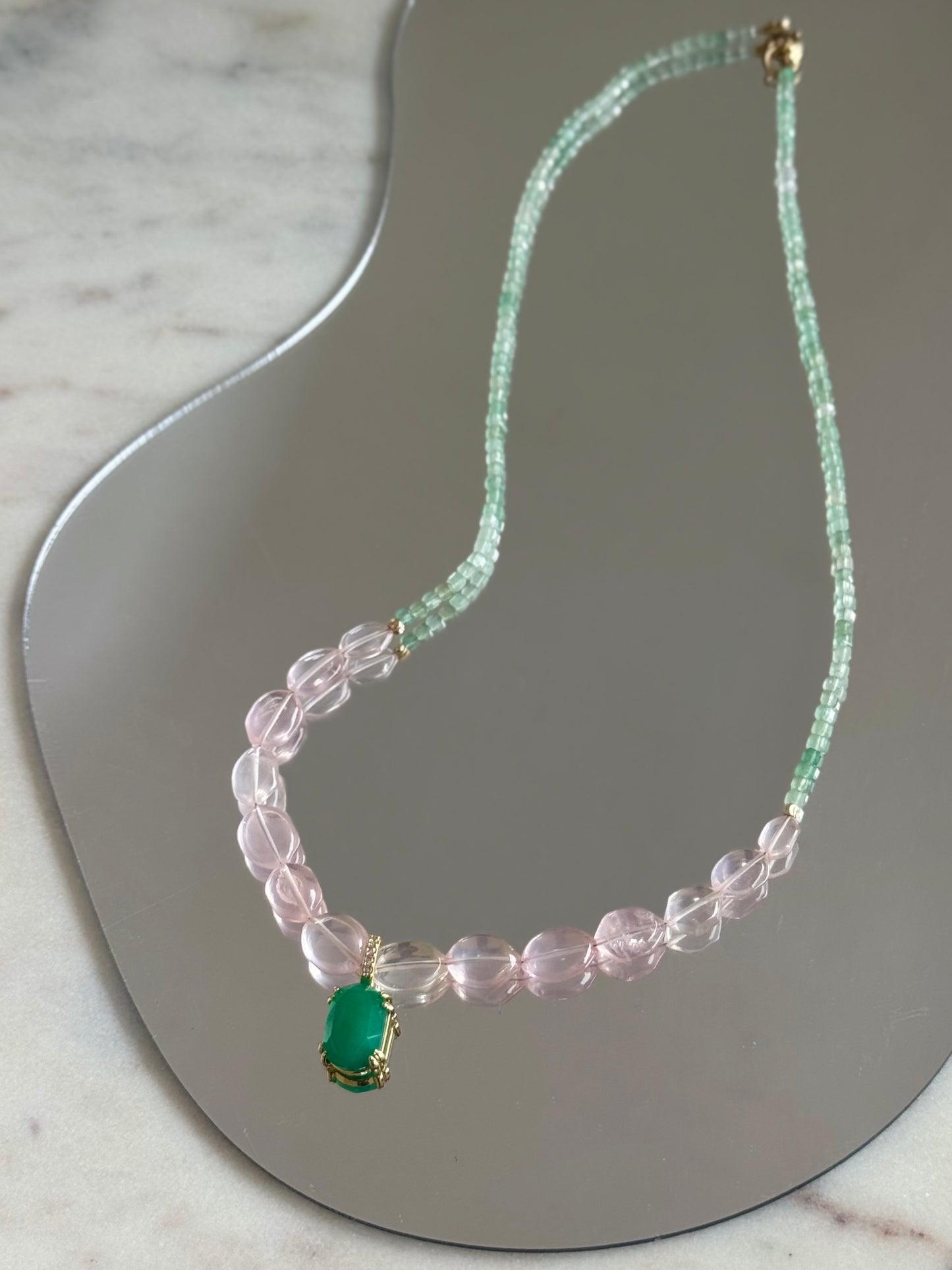 Collier MultiQuartz & Jade — La sagesse du cœur