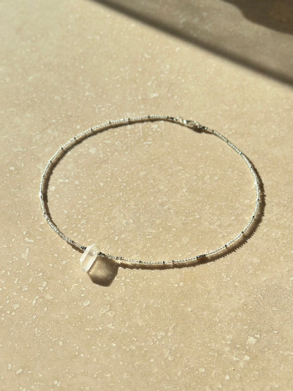 Collier Labradorite, Diamants Herkimer & Cristal de roche — Protection et clarté lumineuse