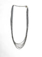 Collier rangs multiple acier argenté