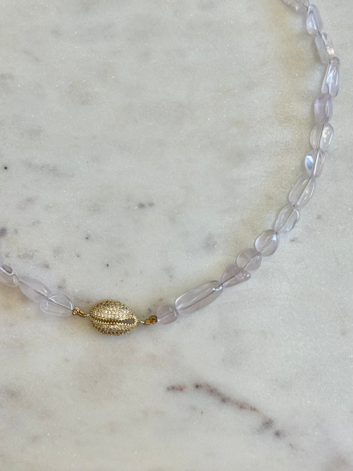 Collier Quartz rose — L’amour qui commence par soi