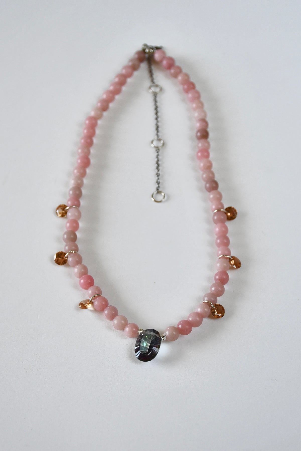 Collana Opale rosa & Cristallo — La tenerezza allo stato puro