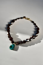 Collier iconique Grenat & Chrysocolle/Malachite