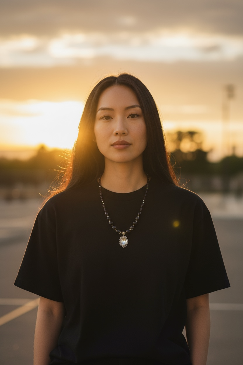 Collier Grenat & Quartz citron