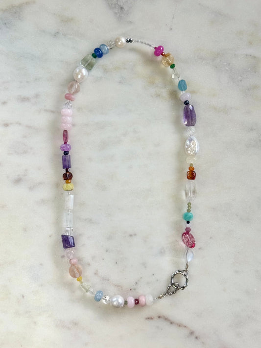 Collier Multi Pierres Précieuses & Perles d’eau douce — Le grand rassemblement