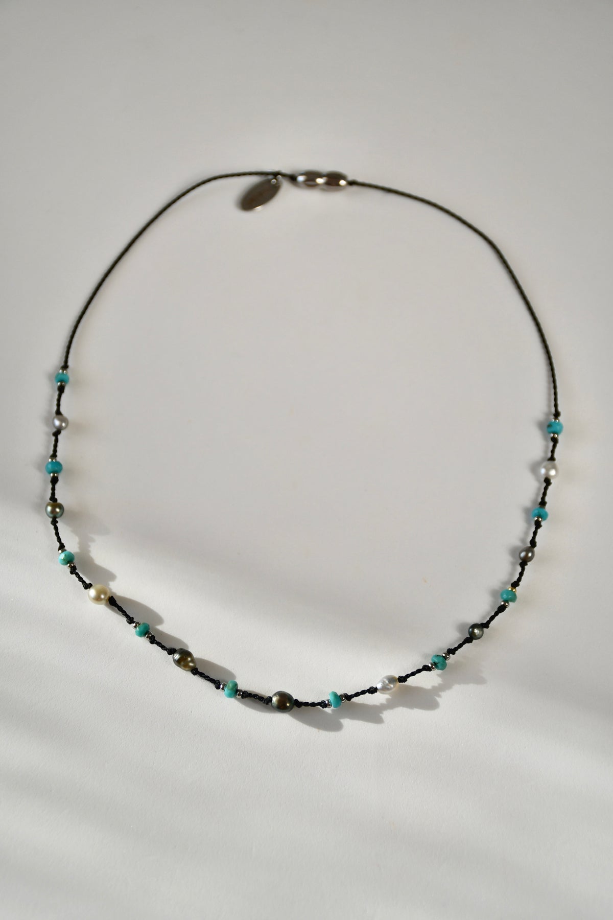 Collier Keishi & Turquoise sur soie