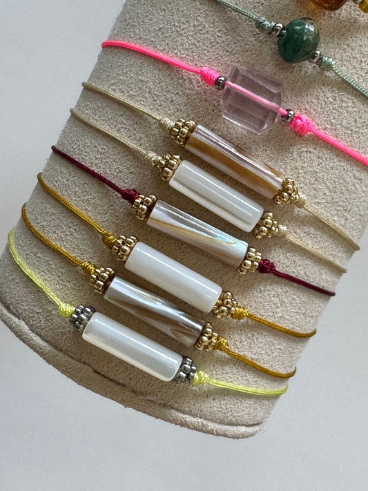 Bracelets colorés nacre