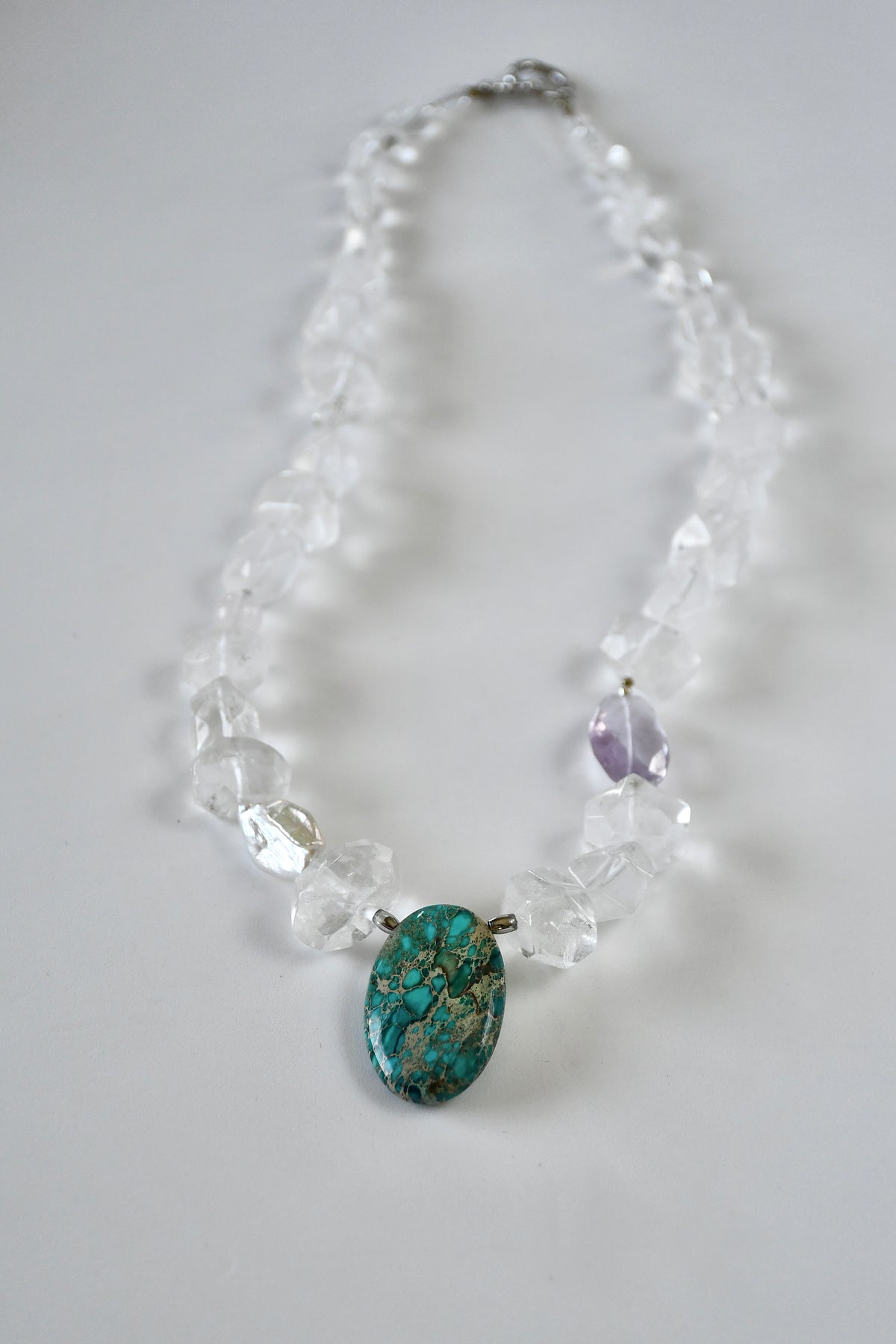 Collier Cristal de roche, Ametrine & Jaspe Impérial