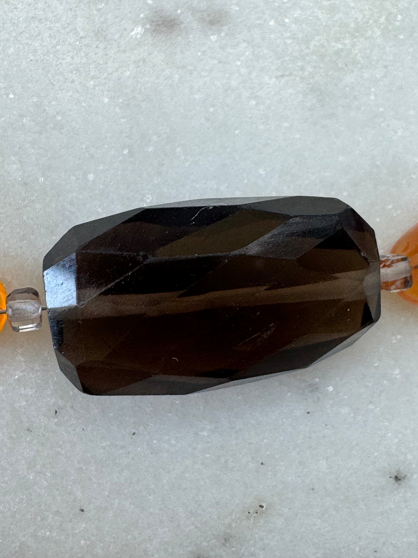 Collier Cornaline & Quartz fumé — L’Ancrage Vital
