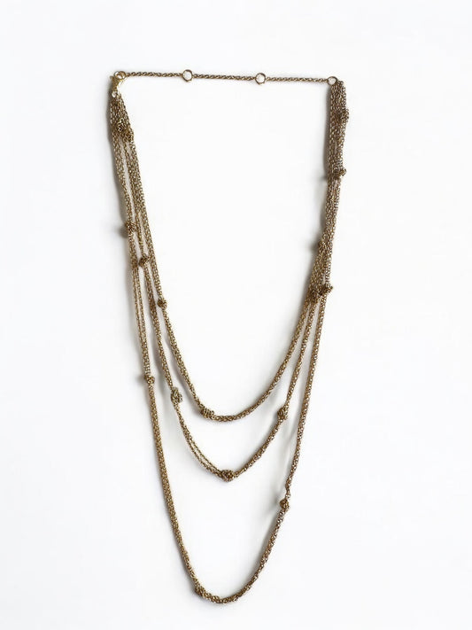 Collier 3 rangs Acier doré