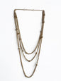 Collier 3 rangs Acier doré