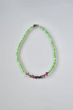 Collana Opale verde del Perù & Tormalina anguria — Il cuore in fiore
