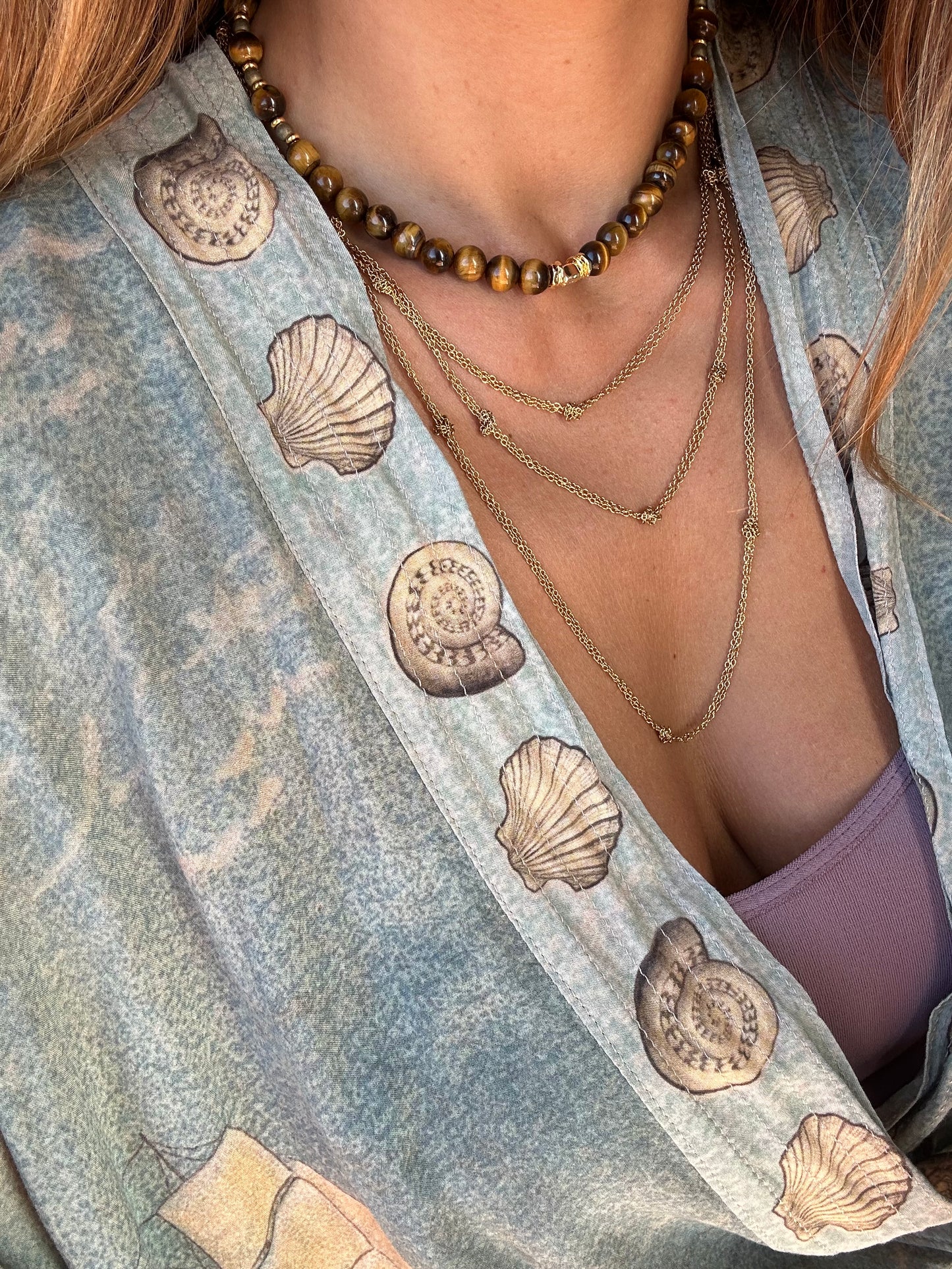 Collier Œil de Tigre et Hématite