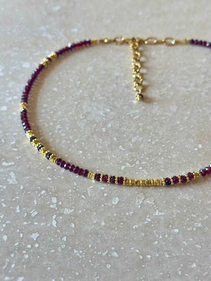 Collier Grenat et Hématite – Vitalité et Ancrage