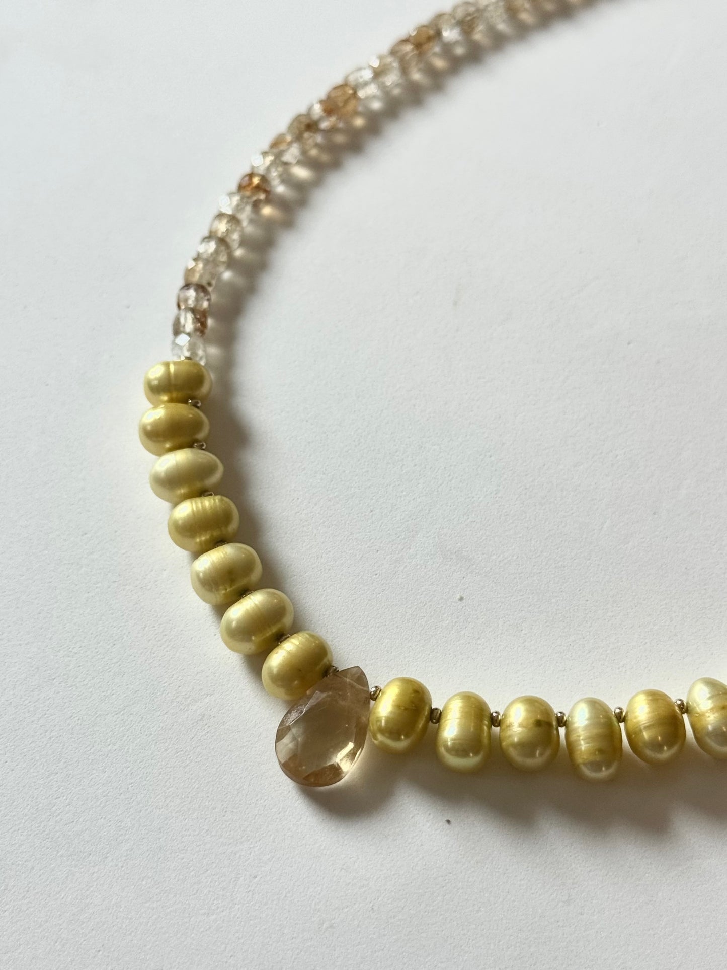 Collier Citrine & Perles d’eau douce