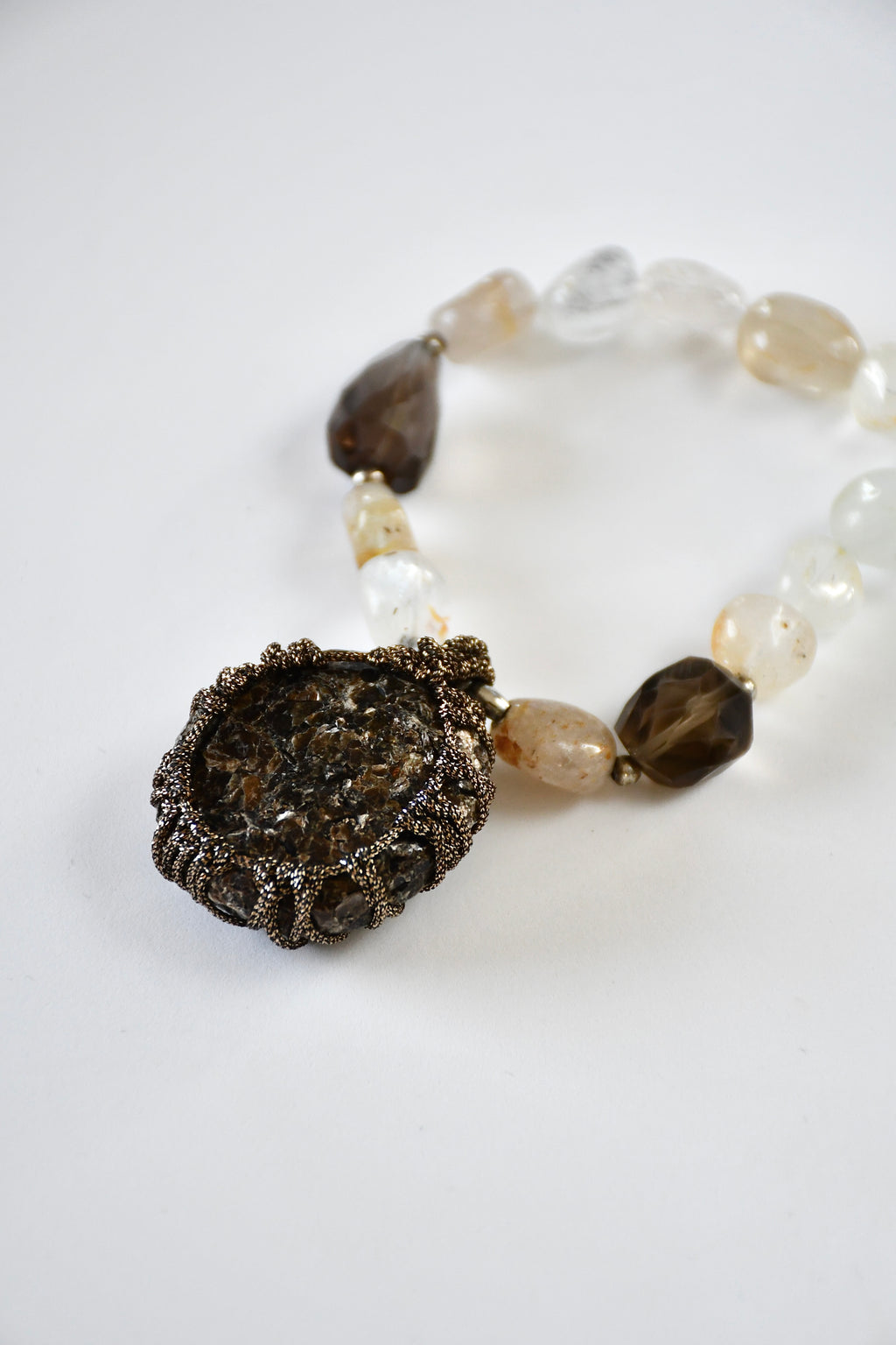Collier Biotite, Quartz fumé & Topaze