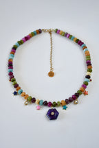 Collier Charms Jade & Améthyste — La sagesse du cœur éveillé