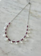 Collier Grenat Rhodolite & Pierre de lune — Le feu et le clair de lune