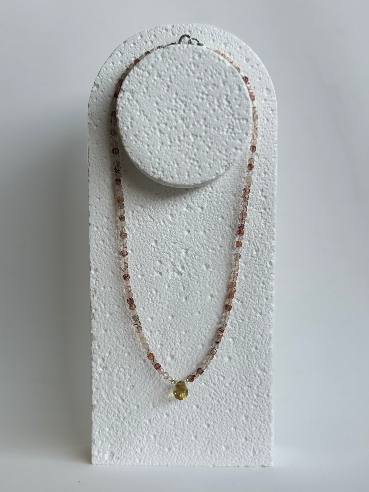 Collana Citrino e Quarzo Fragola — Lo splendore della felicità