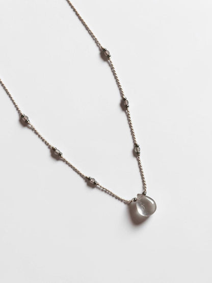 Collier Quartz rose sur soie