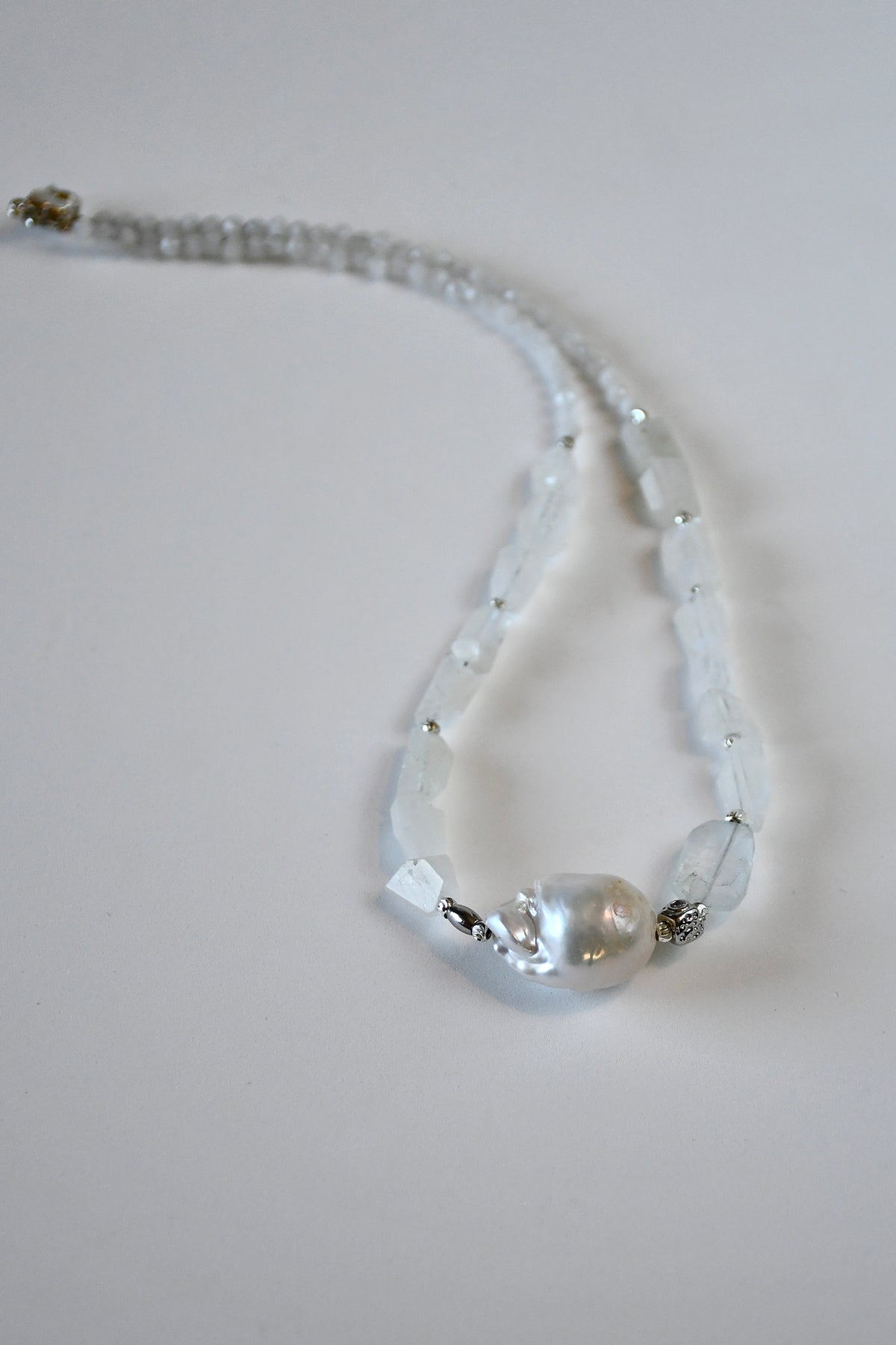 Collana Pietra di Luna e Perla d'acqua dolce