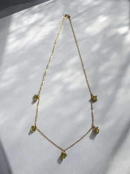 Collier breloques Zircon sur argent 925 or 18k