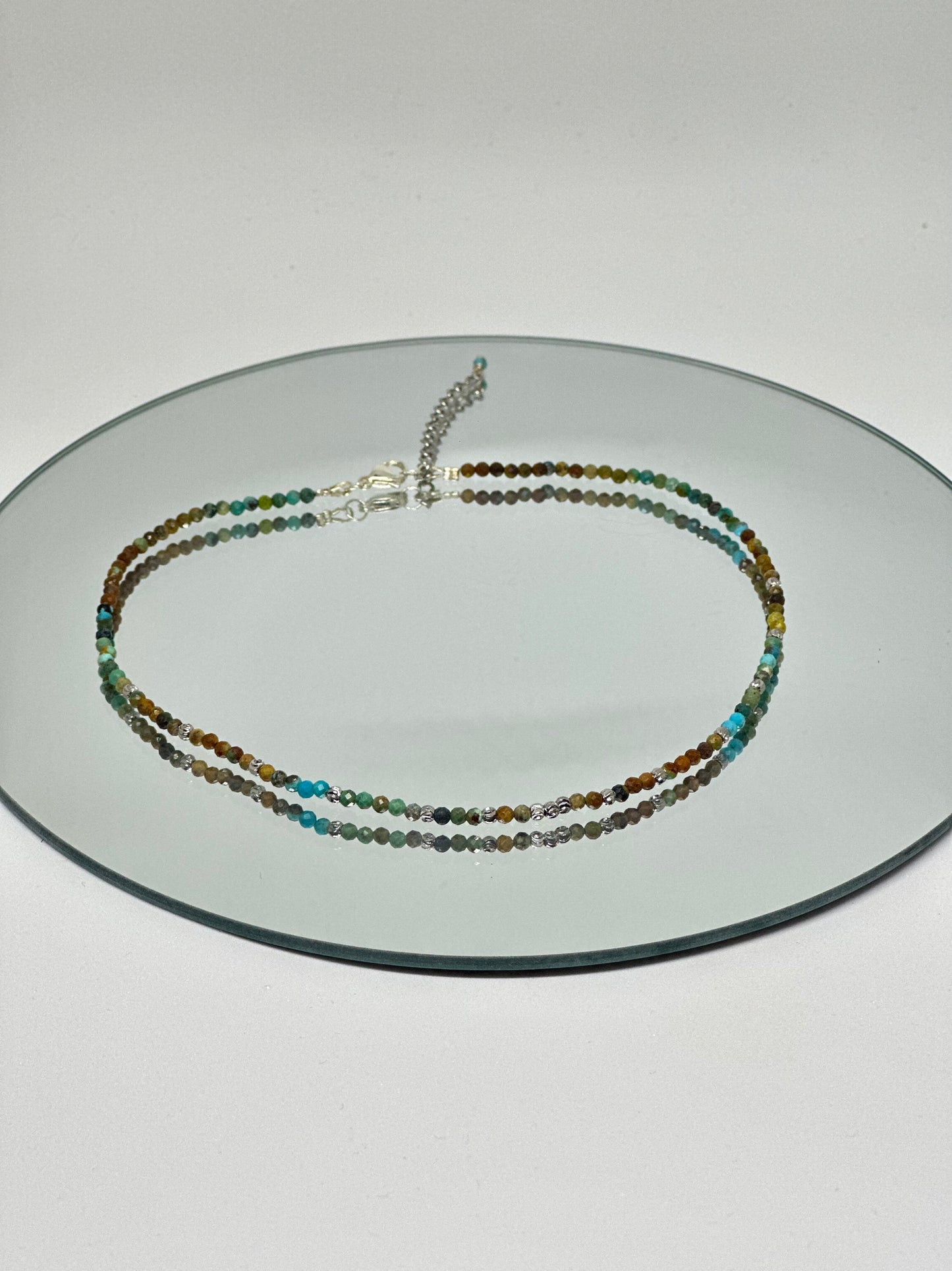 Colliers de pierres naturelles, Turquoise, Obsidienne, Aigue-Marine, Howlite, Goldstone