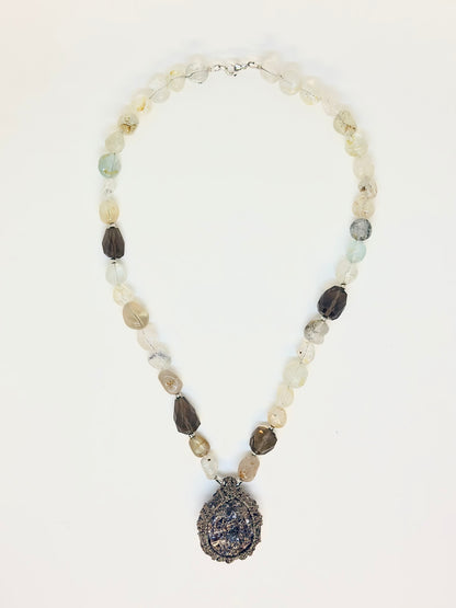 Collier Biotite, Quartz fumé & Topaz