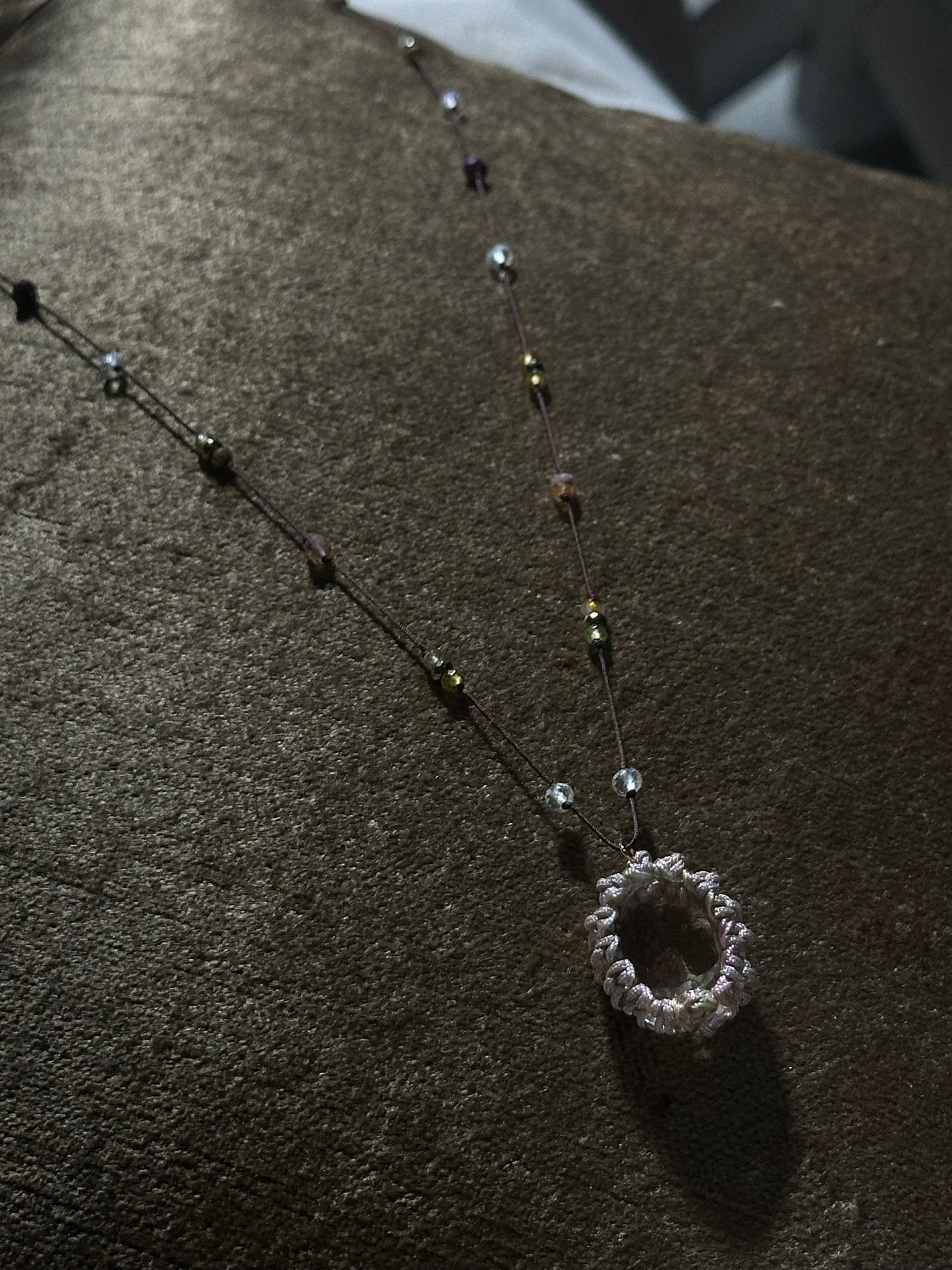 Collier Cristal, Rubis, Grenat, Pyrite