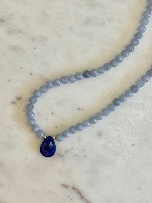 Collier Angélite & Lapis-Lazuli — L’appel du ciel intérieur
