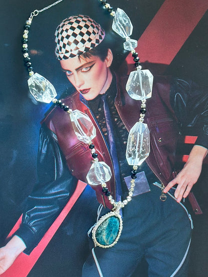 Collier Apatite, Tourmaline, Cristal de roche