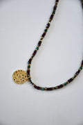 Collier Grenat, Chrysocolle & Pyrite — Le Feu Sacré