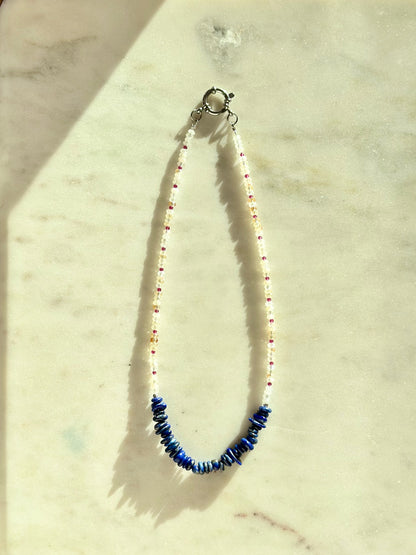 Collier Lapis Lazuli, Citrine & Quartz — Sagesse intérieure et clarté lumineuse