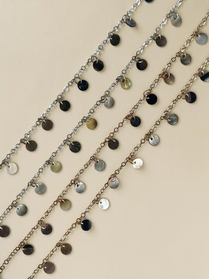 Ensemble collier + bracelet de cheville nacre