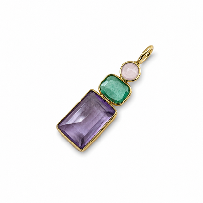 Pendentifs de gemmes plaqués or 18k