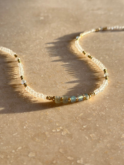 Cristal de roche & Labradorite – Clarté et protection